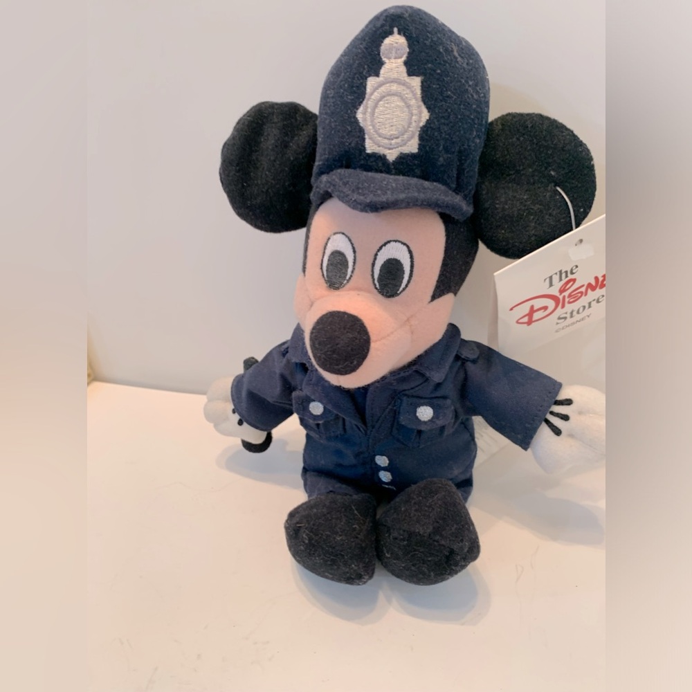 Disney Store UK Mickey Mouse as Bobby/Policeman 2001 Beanie New With Tag